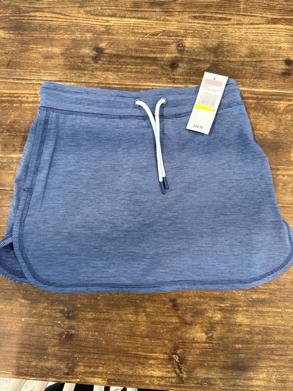 Vineyard Vines Heathered Blue Knit Skort with White Drawstring